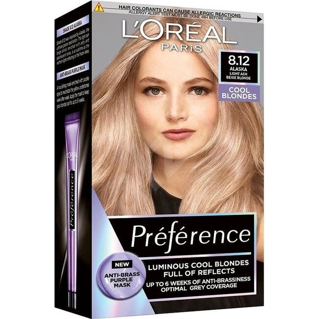 L'Oréal Paris L'Oréal Preference Haarverf 8.12 Alaska Light Ash Beige Blonde