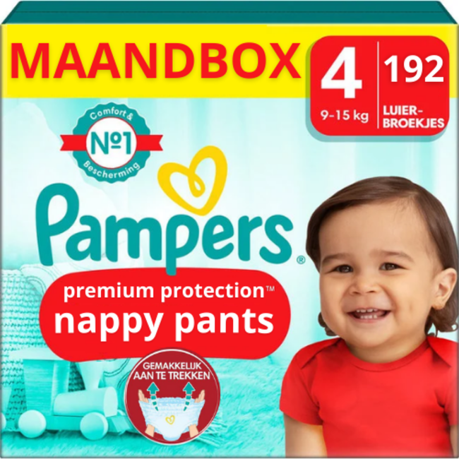 Pampers Pampers Premium Protection Nappy Pants Maat 4 - 192 Luierbroekjes Maandbox