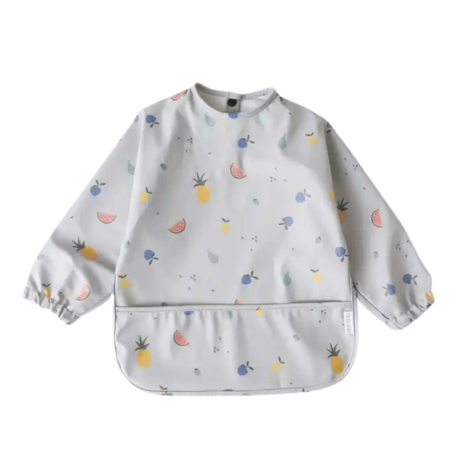 SFT Products SFT Products Baby Slabbetje Met Lange Mouwen Fruit Grijs Medium 2 t/m 3 Jaar