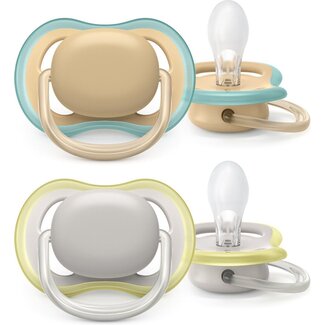 Philips Avent Philips Avent Fopspeen Ultra Air Grijs/Groen 0 Tot 6 Maanden 2 Stuks