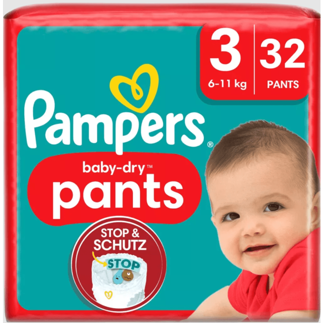 Pampers Baby Dry Pants Maat 3 - 32 Luierbroekjes