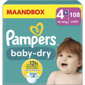 Pampers Pampers Baby Dry Maat 4+ - 108 Luiers