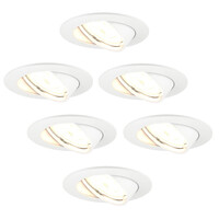 Ledvion 6x Lampy Wpuszczane w Sufit - Amsterdam - ściemniane - 5W - 2700K - ø82mm