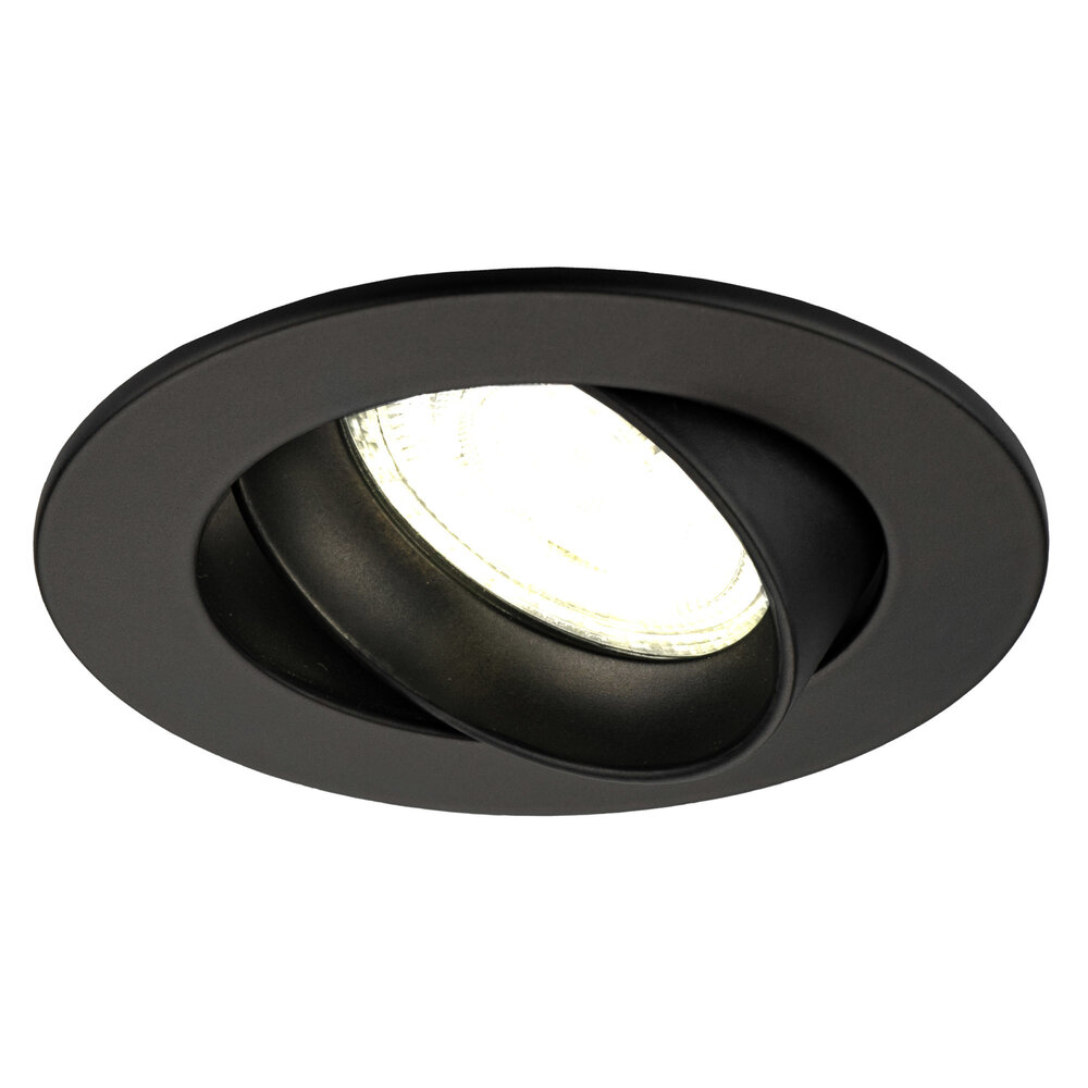 Ledvion Lampy Wpuszczane w Sufit - Czarne - Rio - ściemniane - 5W - 4000K - ø85mm