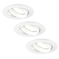 Ledvion 3x Lampy Wpuszczane w Sufit - Rio - ściemniane - 3W - 4000K - ø85mm