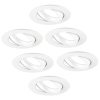 Ledvion 6x Lampy Wpuszczane w Sufit - Rio - ściemniane - 5W - 6500K - ø85mm