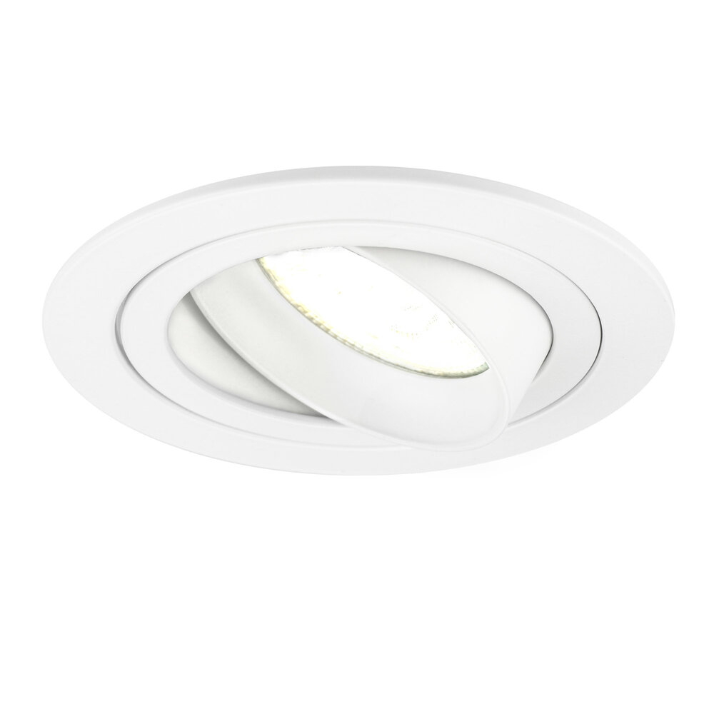 Ledvion Lampy Wpuszczane w Sufit - Białe - Tokio - ściemniane - 5W - 4000K - ø92mm