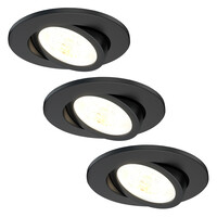 Ledvion 3x Lampy wpuszczane w sufit LED - IP65 - 7W - CCT