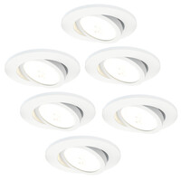 Ledvion 6x Lampy wpuszczane w sufit LED - IP65 - 7W - CCT
