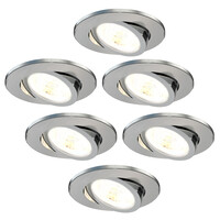 Ledvion 6x Lampy Wpuszczane w Sufit - ściemniane - IP65 - 7w - CCT - Stal Nierdzewna - ø90mm - 5 lat gwarancji - Do łazienki