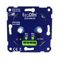 EcoDim Ściemniacze LED DUO - Przycisk ściemniacza - 2x 0-100W 220-240V