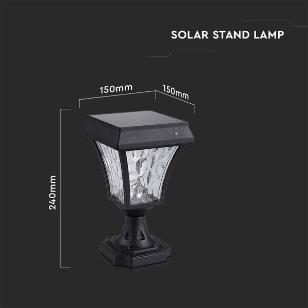 V-TAC Lampy solarne - na zewnątrz - 2W - 110lm - IP65 - CCT Regulowana barwa światła