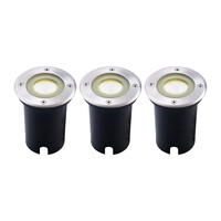 Ledvion 3x Lampy Najazdowe LED - Okrągły - Czarny - IP67 - 5W - 4000K