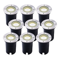 Ledvion 9x Lampy Najazdowe LED - Okrągły - Czarny - IP67 - 5W - 4000K