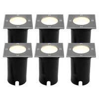 Ledvion 6x Lampy Najazdowe LED - Kwadratowy - Czarny - IP67 - 5W - 2700K