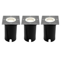 Ledvion 3x Lampy Najazdowe LED - Kwadratowy - Czarny - IP67 - 5W - 4000K