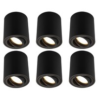 Ledvion 6x Oprawy Sufitowe Natynkowe - ściemniane - 3W - 2700K - IP20