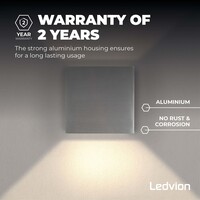 Ledvion Kinkiet Ścienny LED Zewnętrzny Stal nierdzewna - Dwustronny - 2700 K - 3,5 W - IP54