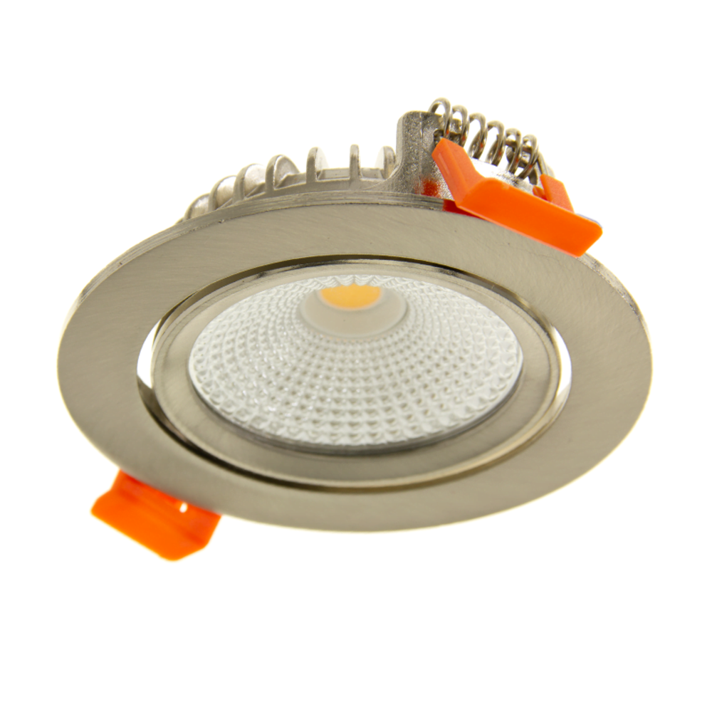 Lampyshop Oczka Sufitowe LED ze Stali Nierdzewnej - 5W - IP42 - 2200K - Odchylany