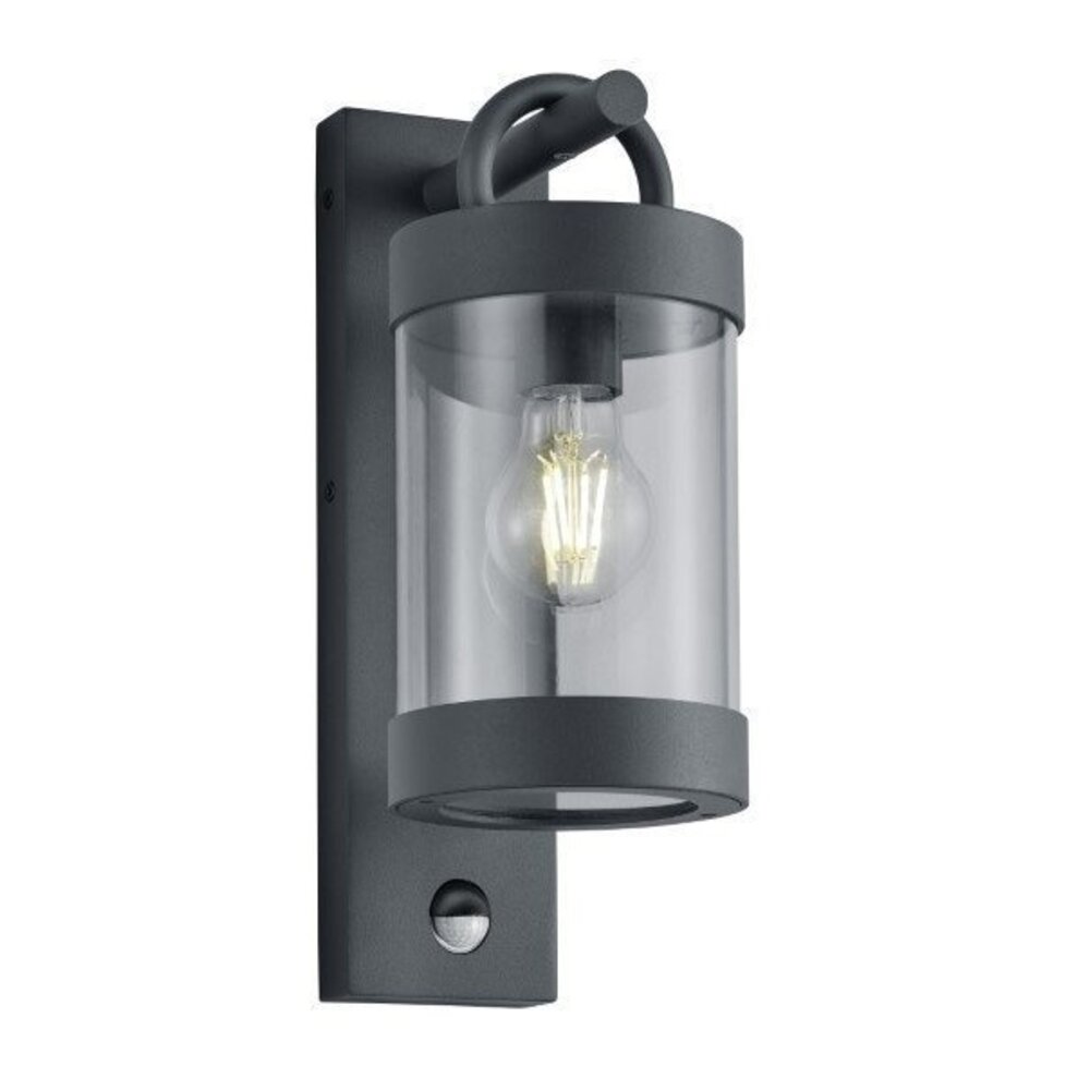 Trio Lighting Kinkiet Zewnętrzny LED z Czujnikiem Ruchu - Gniazdo E27 - IP44 - Sambesi - Antracyt