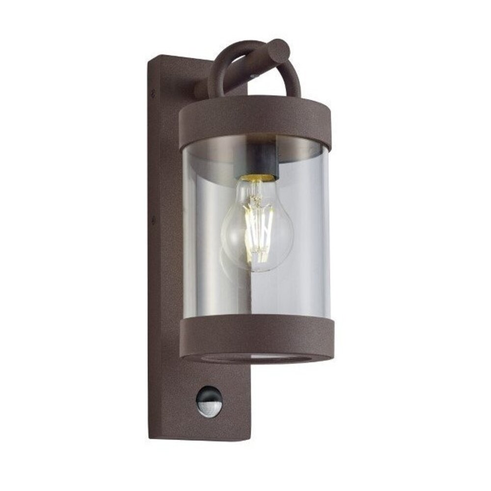 Trio Lighting Kinkiet Zewnętrzny LED z Czujnikiem Ruchu - Gniazdo E27 - IP44 - Sambesi - Kolor rdzy