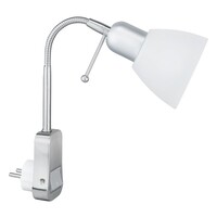 Trio Lighting Lampa wtykowa z przełącznikiem - Ligara - Gniazdo E14 - Matowy Nikiel