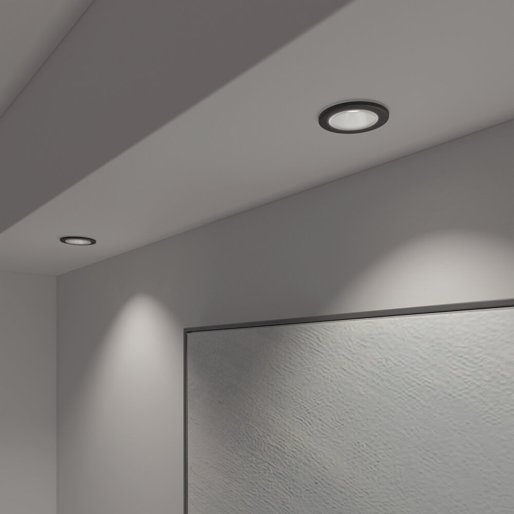 Calex Inteligentna Lampy Wpuszczane w Sufit LED Calex - Czarny - 6,5W - RGB+CCT - Ø94mm - Halo