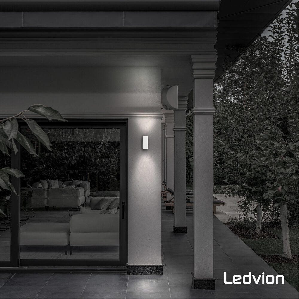 Ledvion Ściemnialna Kinkiet LED - Dwustronny - 5W - 2700K - IP54 - Biały