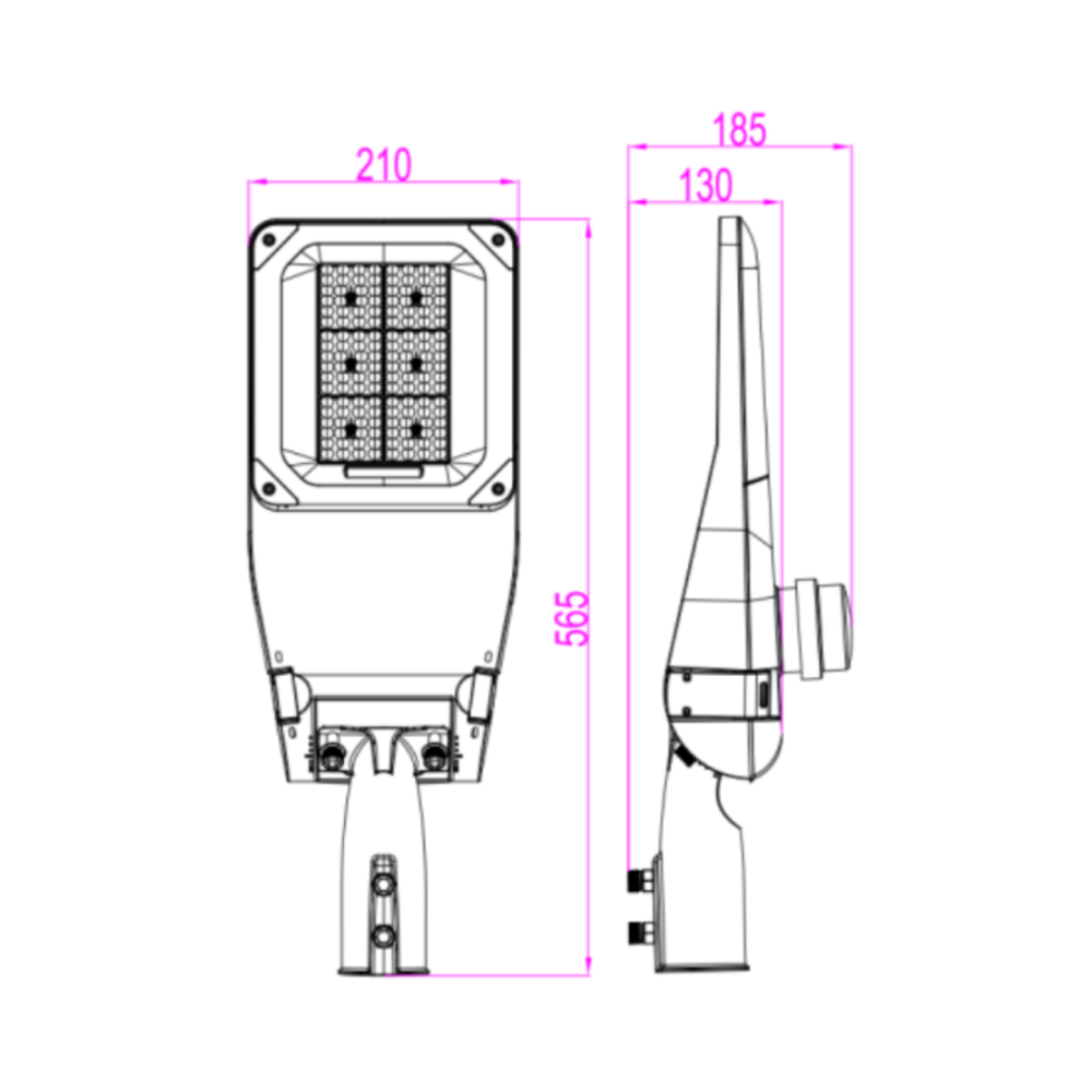 Lampyshop Lampa Uliczna LED - Esher - 100W - IP66 - 5700K - 5 lat gwarancji - Kabel o długości 1 metra