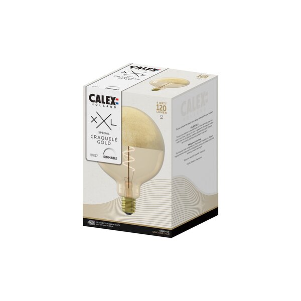 Calex Calex XXL Specials Żarówka LED G125 - E27 - 120 Lm - Złota Spirala