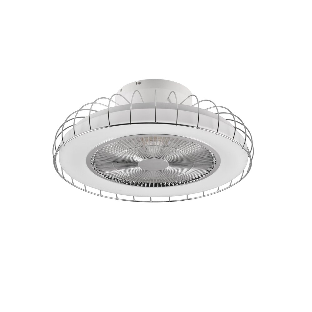 Trio Lighting Wentylator LED Chrome - 30W - 3420Lm - 2700-6500K - Pilot - Timer - Możliwość ściemniania - Lampka nocna - WiZ Connected