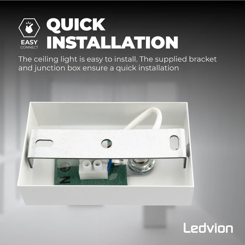 Ledvion Reflektory sufitowe LED - Biała - 5W - 4000K - ściemniany - Uchylna