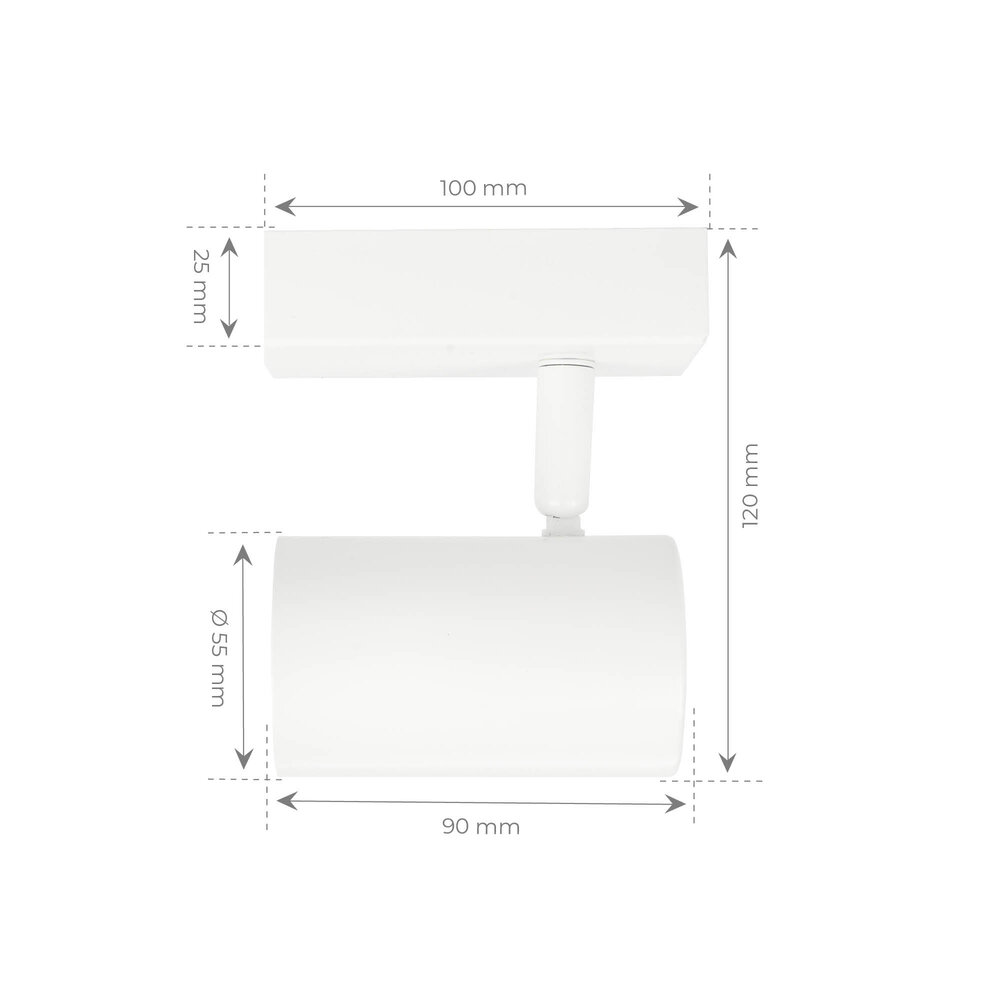 Ledvion Reflektory sufitowe LED - Biała - 5W - 4000K - ściemniany - Uchylna