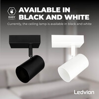 Ledvion Reflektory sufitowe LED - Biała - 5W - 6500K - ściemniany - Uchylna