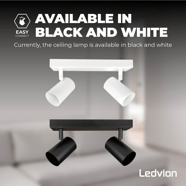 Ledvion Reflektory sufitowe LED - Biała - 5W - 2700K - ściemniany - Duo - Uchylna