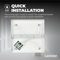 Ledvion Reflektory sufitowe LED - Biała - 5W - 4000K - ściemniany - Kwadrat - Uchylna