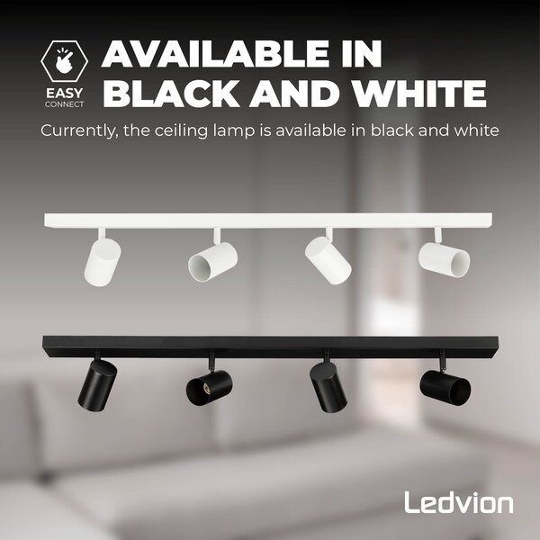 Ledvion Reflektory sufitowe LED - Biała - ściemniany - Kwadrat - Uchylna - żarówka GU10 - Natynkowa