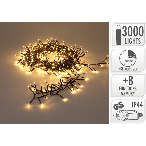 Lampyshop 39M Lampki Choinkowe Zewnętrzne - Oświetlenie świąteczne LED - 3000 LED - Ciepły Biały