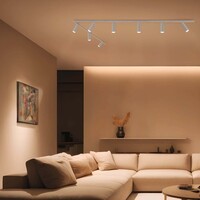 Ledvion 3m Inteligentne Oświetlenie Szynowe LED - 8x Reflektor Szynowy - 4,9W - RGB+CCT - Możliwość Przyciemniania - System Szynowy 1-fazowy - Biały