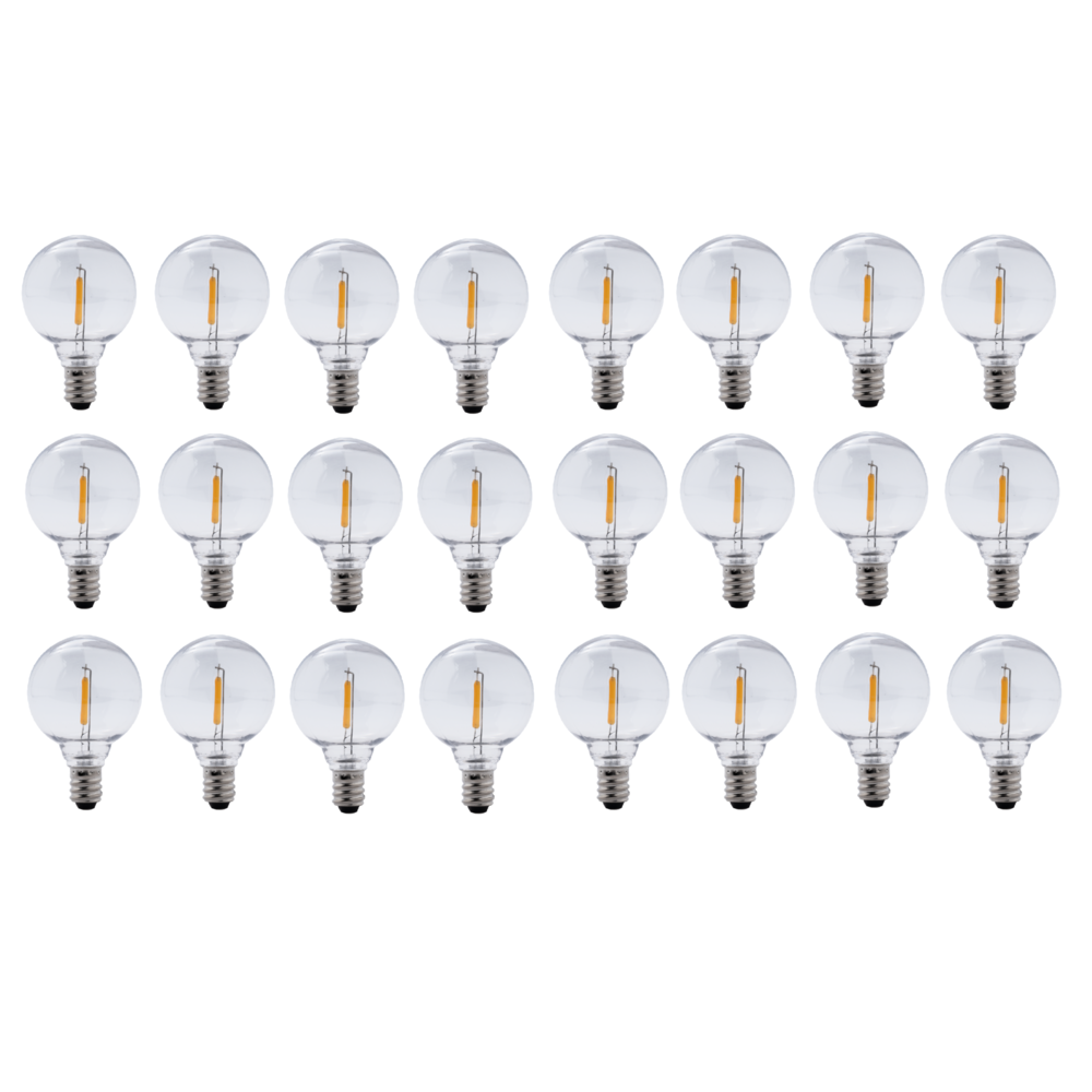 Ledvion Żarówka LED E12 Filament - 0,3W - 2700K - 39 Lumenów - Clear - 25 Pack