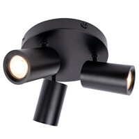 Ledvion Reflektory Sufitowe LED Czarne Trio - Ściemniane - 5W - 6500K - Uchylne