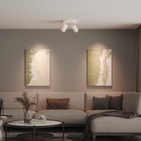 Ledvion Reflektory Sufitowe LED Białe Duo - Ściemniane - 3W - 2700K - Uchylne