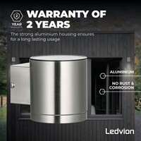 Ledvion Kinkiet Solarny Zewnętrzny Arche - 3000K - IP44 - Stal nierdzewna