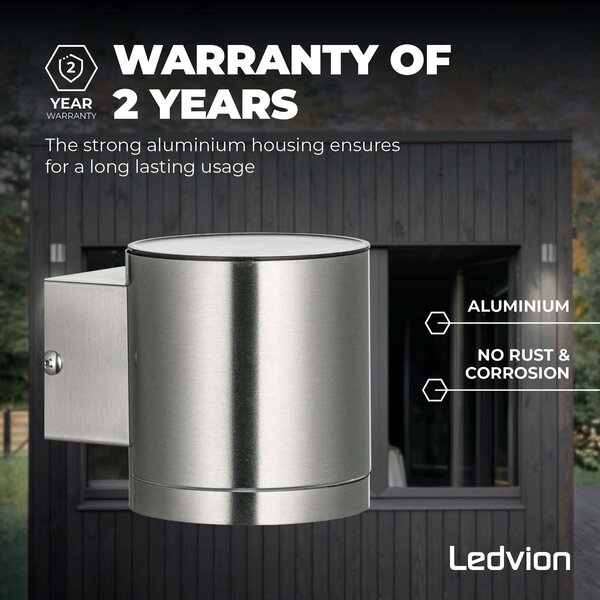 Ledvion Kinkiet Solarny Zewnętrzny Arche - 3000K - IP44 - Stal nierdzewna