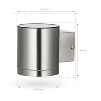 Ledvion Kinkiet Solarny Zewnętrzny Arche - 3000K - IP44 - Stal nierdzewna