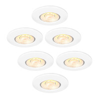 Ledvion 6x Lampy Wpuszczane w Sufit LED - IP65 - 5W - CCT - Ø75 mm