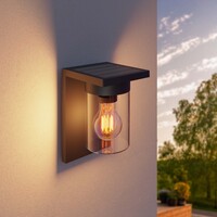 Ledvion Kinkiet Solarny LED z Czujnikiem Ruchu - IP44 – 3000K – Czarny
