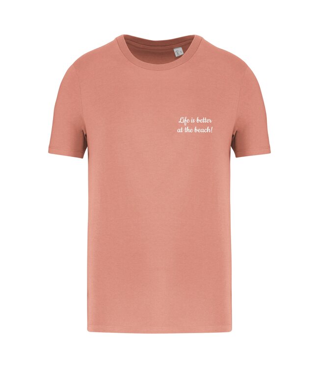 T-shirt unisex met tekst of lijntekening (19 kleuren beschikbaar)