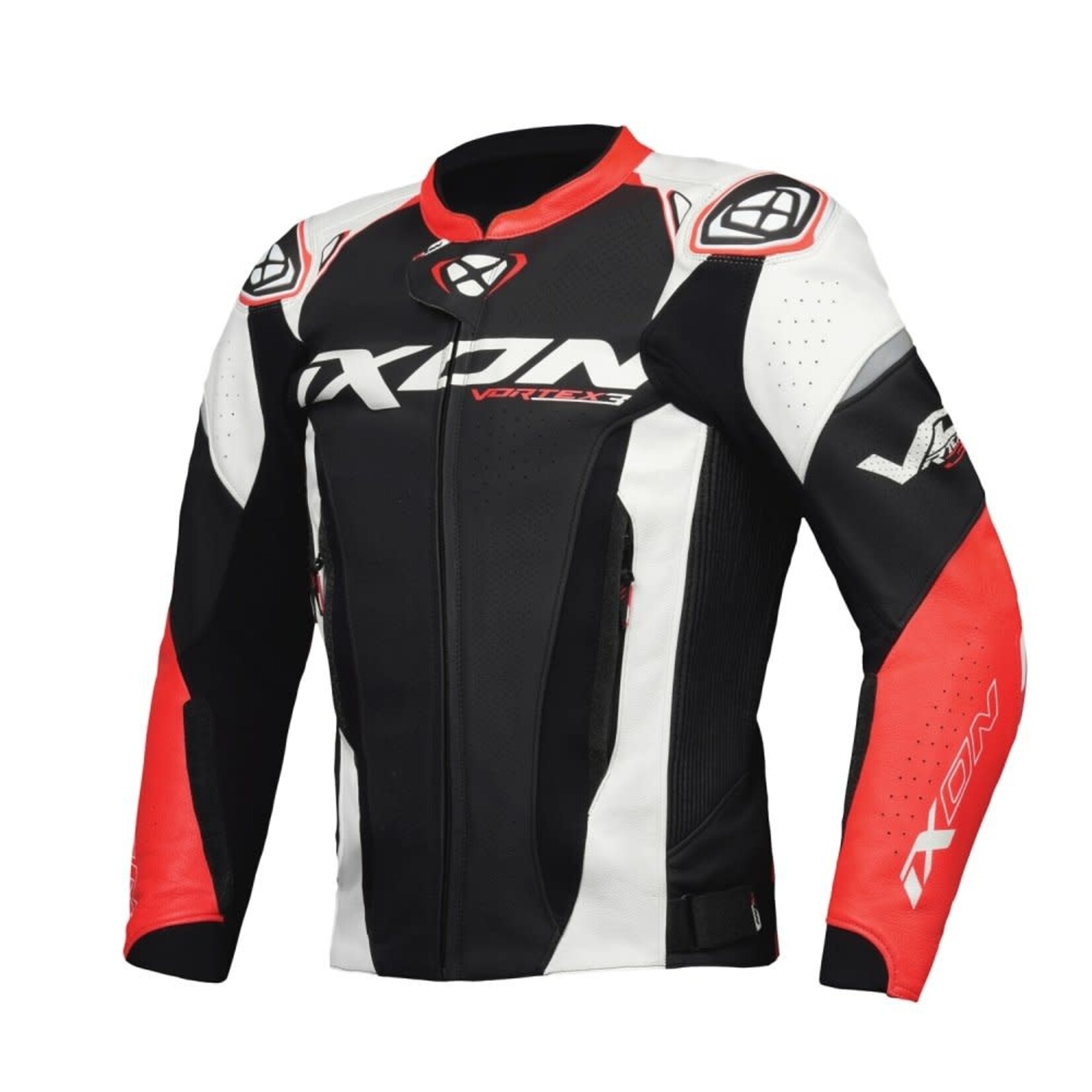 Ixon Ixon jacket leather vortex 3 black/white/red