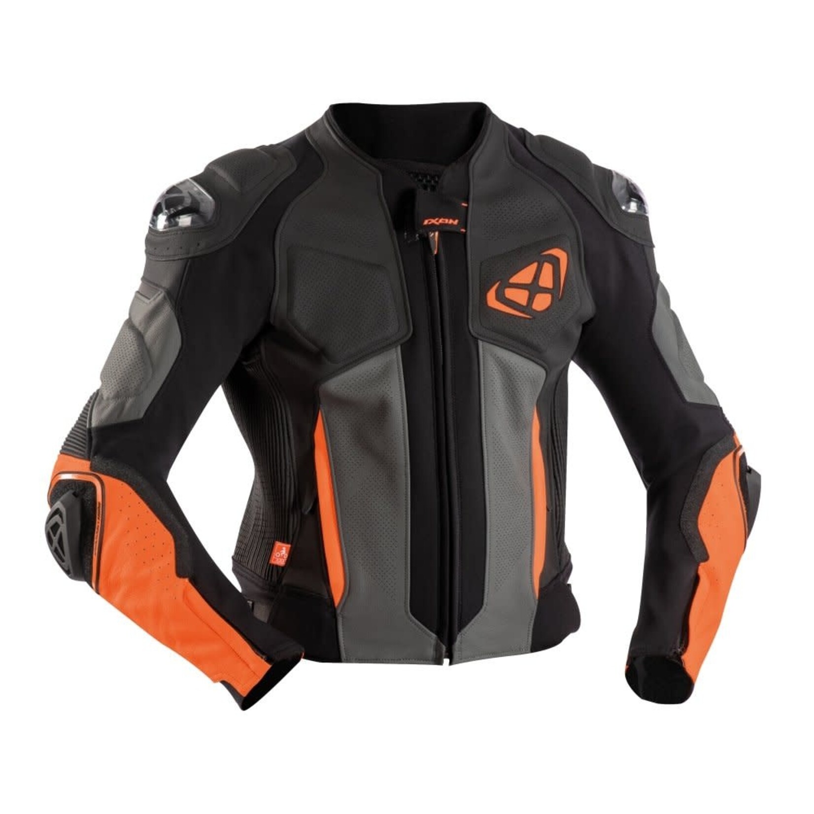 Ixon Ixon jacket leather vendetta evo black/anthracite/orange